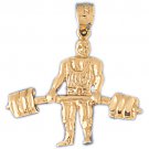 14K GOLD SPORT CHARM - BODYBUILDING #3460