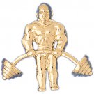 14K GOLD SPORT CHARM - BODYBUILDING #3458