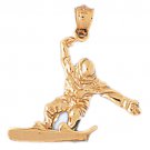 14K GOLD SPORT CHARM - SNOWBOARDING #3561