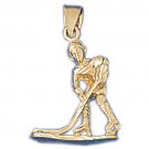 14K GOLD SPORT CHARM - ICE HOCKEY #3575