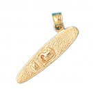 14K GOLD SPORT CHARM - SURFING BOARD #1405 14K GOLD SPORT CHARM - SURFING BOARD #1405