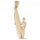 14K GOLD SPORT CHARM - SURFING #3612 14K GOLD SPORT CHARM - SURFING #3612