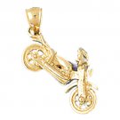 14K GOLD SPORT CHARM - MOTORCYCLE #3640