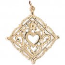 14K GOLD HEART CHARM #6998