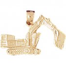 14K GOLD CONSTRUCTION CHARM - CHARM-CRAWLER EXCAVATOR # 4302
