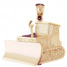 14K GOLD CONSTRUCTION CHARM-CRAWLER TRACTOR # 4297