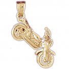 14K GOLD TRANSPORTATION CHARM - MOTORCYCLE #4408