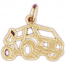 14K GOLD TRANSPORTATION CHARM - ARMORED CAR #4399