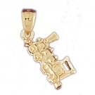 14K GOLD TRANSPORTATION CHARM - LOCOMOTIVE #4390