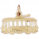 14K GOLD TRANSPORTATION CHARM - TROLLEY #4385