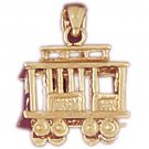 14K GOLD TRANSPORTATION CHARM - TROLLEY #4380