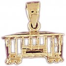 14K GOLD TRANSPORTATION CHARM - TROLLEY #4378