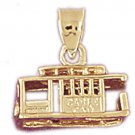 14K GOLD TRANSPORTATION CHARM - TROLLEY #4377