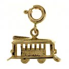 14K GOLD TRANSPORTATION CHARM - TROLLEY #4376