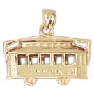 14K GOLD TRANSPORTATION CHARM - TROLLEY #4374