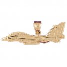 14K GOLD CHARM - MILITARY PLANE #4490