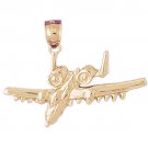 14K GOLD CHARM - MILITARY PLANE #4488