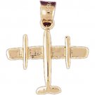 14K GOLD CHARM - MILITARY PLANE #4483