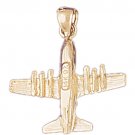 14K GOLD CHARM - MILITARY PLANE #4482