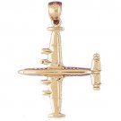 14K GOLD CHARM - MILITARY PLANE #4481