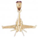 14K GOLD CHARM - MILITARY PLANE #4477