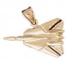 14K GOLD CHARM - MILITARY PLANE #4471