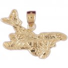 14K GOLD CHARM - AIRPLANE #4449