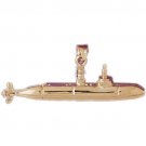 14K GOLD MILITARY CHARM - SUBMARINE #4517
