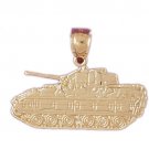 14K GOLD MILITARY CHARM - TANK #4515