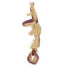 14K GOLD MILITARY CHARM - MACHINE GUN #4539