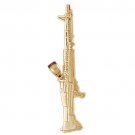 14K GOLD MILITARY CHARM - MACHINE GUN #4533