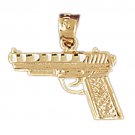 14K GOLD MILITARY CHARM - PISTOL #4529