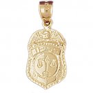 14K GOLD CHARM - POLICE BADGE #4555