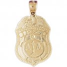 14K GOLD CHARM - POLICE BADGE #4554