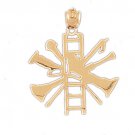 14K GOLD FIRE FIGHTING TANK CHARM #4627