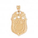 14K GOLD FIRE FIGHTING CHARM - FIRE DEPT. BADGE #4607