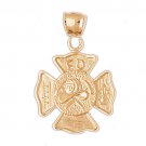 14K GOLD FIRE FIGHTING CHARM - FIRE DEPT. CROSS #4596