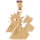 14K GOLD EGYPTIAN CHARM - PYRAMID #4788