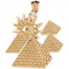 14K GOLD EGYPTIAN CHARM - PYRAMID #4789