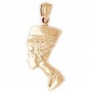 14K GOLD EGYPTIAN CHARM - NEFERTITI #4771