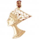 14K GOLD EGYPTIAN CHARM - NEFERTITI #4766