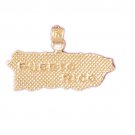 14K GOLD TRAVEL MAP CHARM - PUERTO RICO #5069