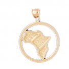 14K GOLD TRAVEL MAP CHARM - AFRICA #5067