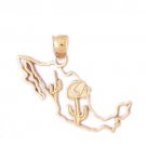 14K GOLD TRAVEL MAP CHARM - ITALY #5066