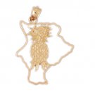 14K GOLD TRAVEL MAP CHARM #5041