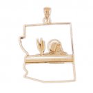 14K GOLD TRAVEL MAP CHARM - ARIZONA #5039