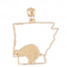 14K GOLD TRAVEL MAP CHARM - ARKANSAS #5038