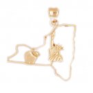 14K GOLD TRAVEL MAP CHARM - NEW YORK #5037 14K GOLD TRAVEL MAP CHARM - NEW YORK #5037