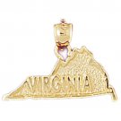14K GOLD STATE MAP CHARM - VIRGINIA #5118