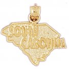14K GOLD STATE MAP CHARM - SOUTH CAROLINA #5112